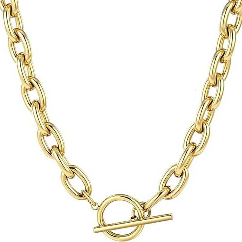 Unisex Stainless Steel Thick Chain OT buckle Fashion Necklace Punk Style Jewelry Necklace M251216