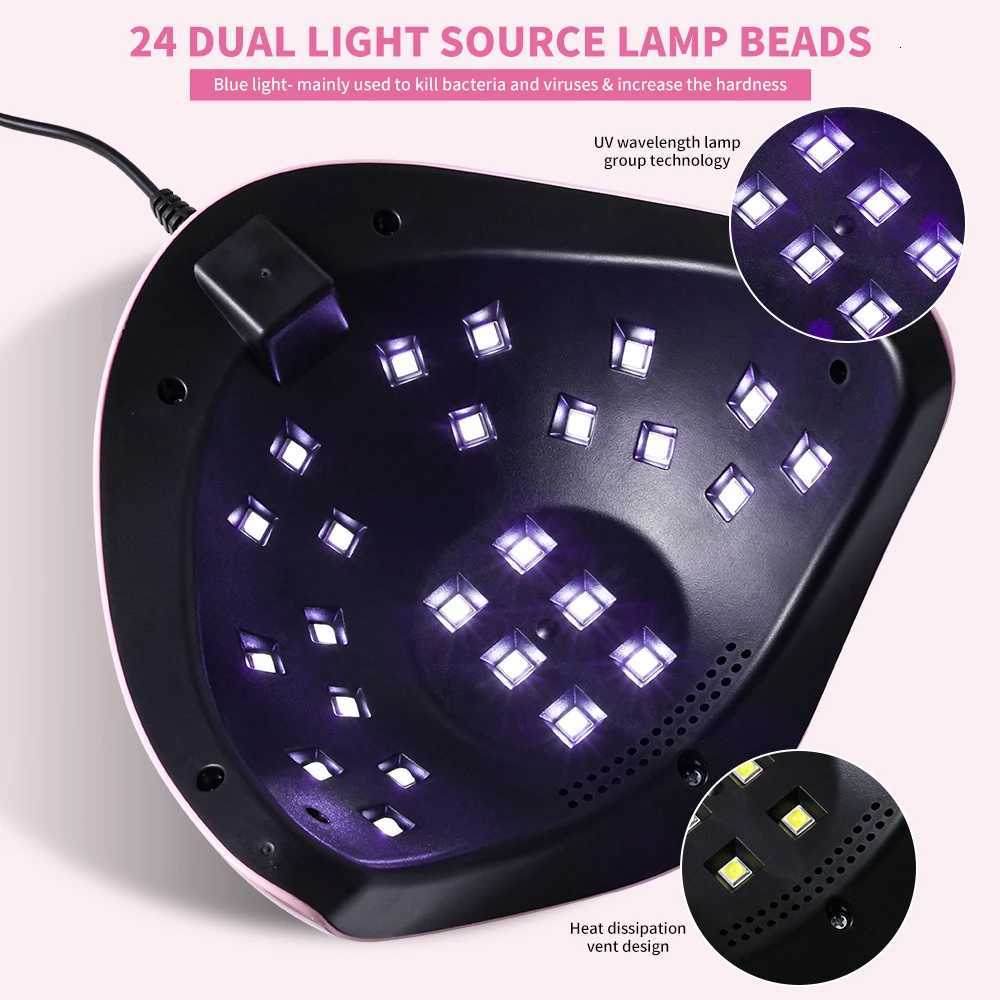 48W Nail Lamp Light Lamp Fast Drying LED Baking Lamp Nail Polish Glue Lamp UV Curing Lamp Non Blackhand Nail InstrumentT251216