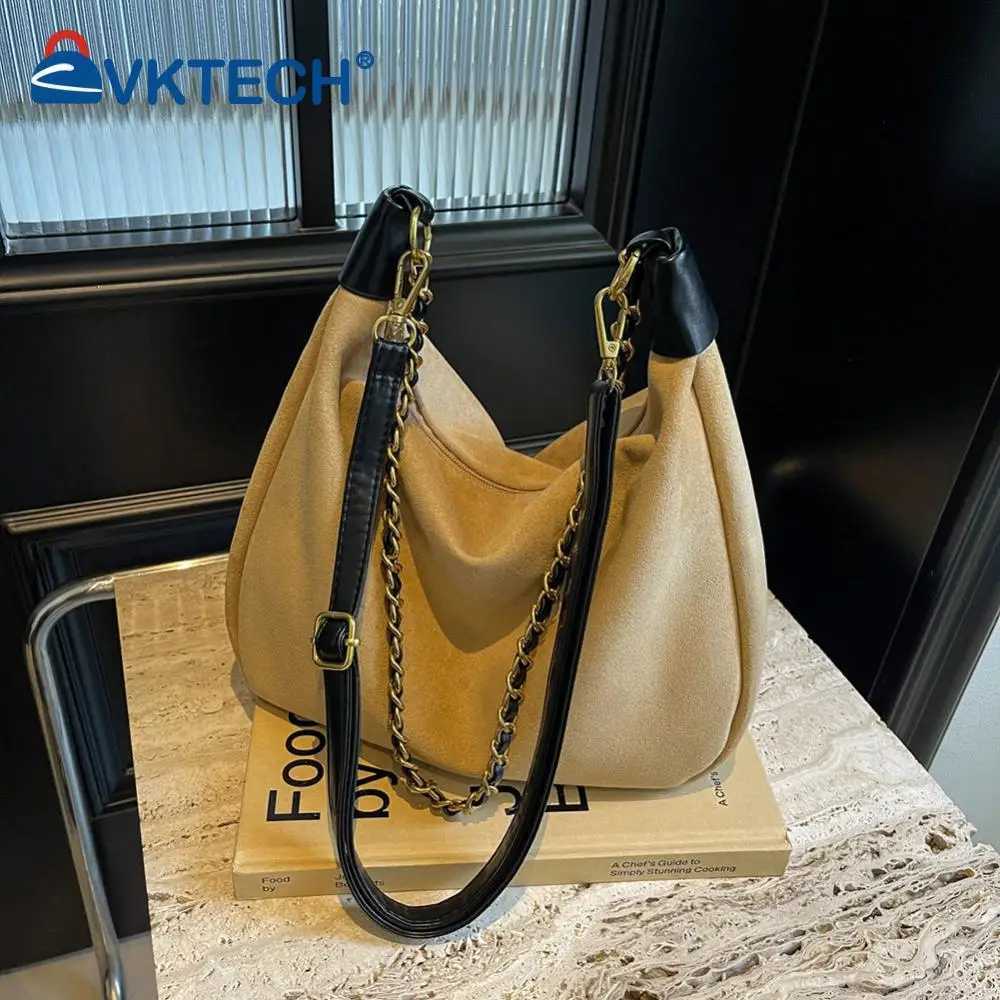 Women Suede Shoulder Bag Adjustable Strap Crossbody Bag with Inner Pocket Underarm Bag Work Travel Bag M251216