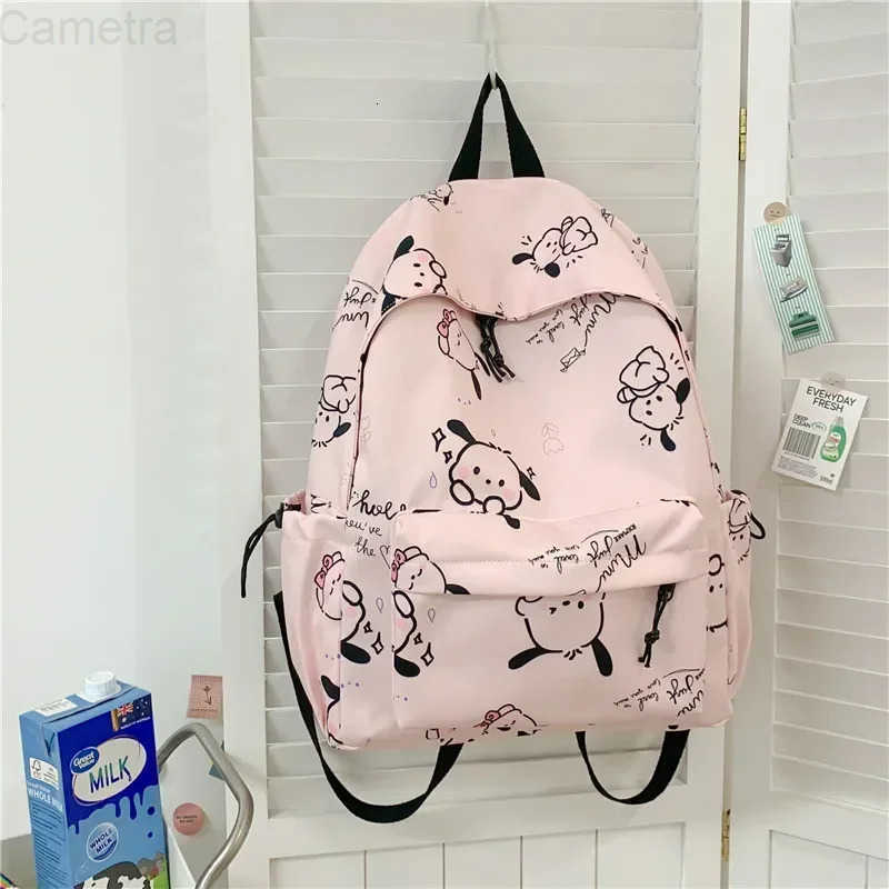 Sanrio 2024 New Backpack Kuromi Pochacco Junior High School Womens Campus Easy High Capacity Schoolbag Kawaii H251216