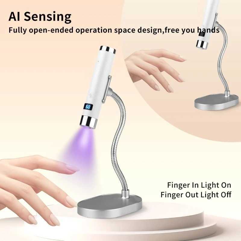 New UV LED Nail Lamp with Ai Sensor Desk Handhold Drying Lamp Cordless Portable Nail Dryer for Gel Nails Manicure Salon ToolsT251216
