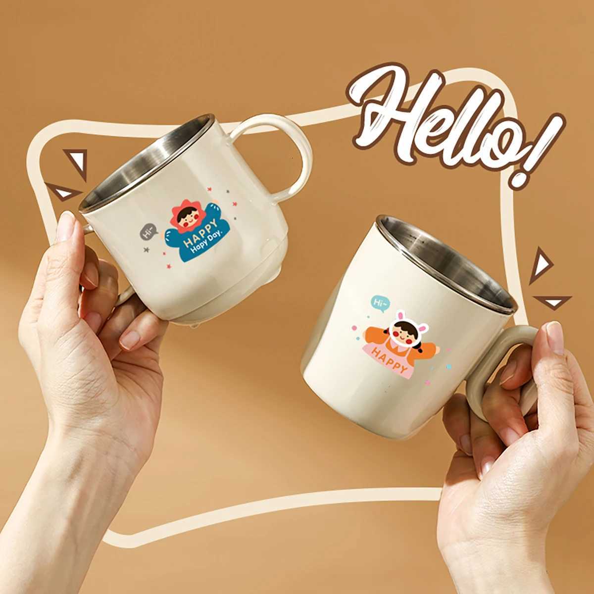 304 Stainless Steel Double Wall g For Kids With Handle Mini Cute Anti Scald Drinking Cup Detachable Milk Coffee Cup Drinkware H251215