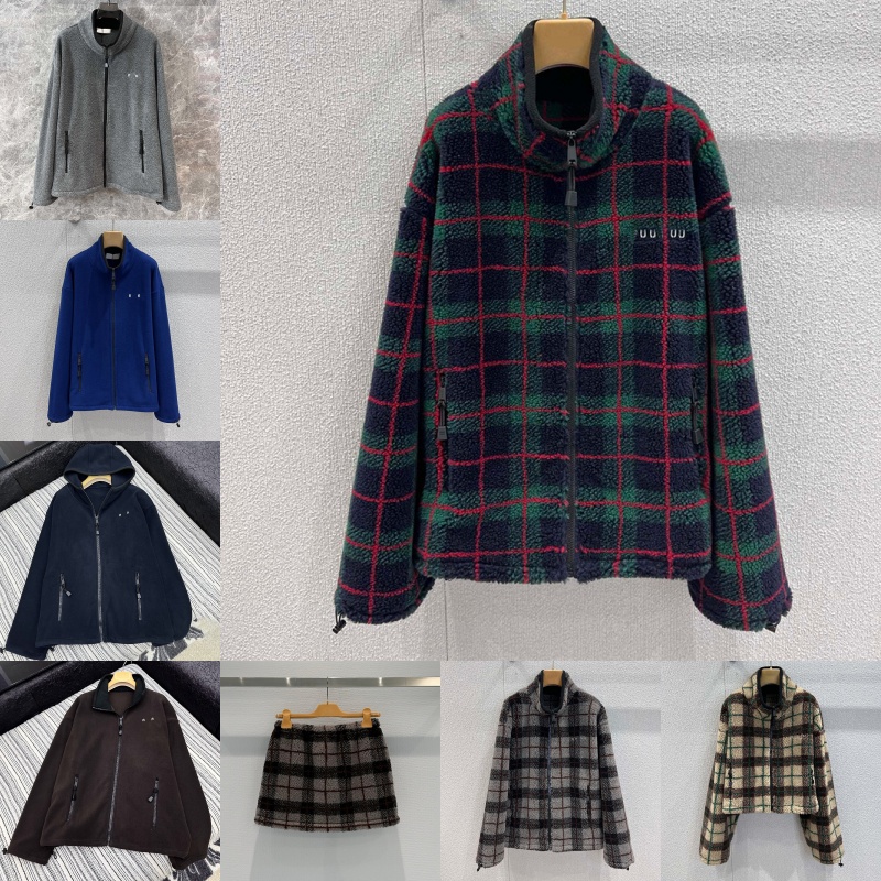 Letter Embroidered Fleece Jacket For Women Designer Long Sleeve Zipper Stand Collar Coat Winter Spring Vacation Xmas Birthday New Year Outerwear