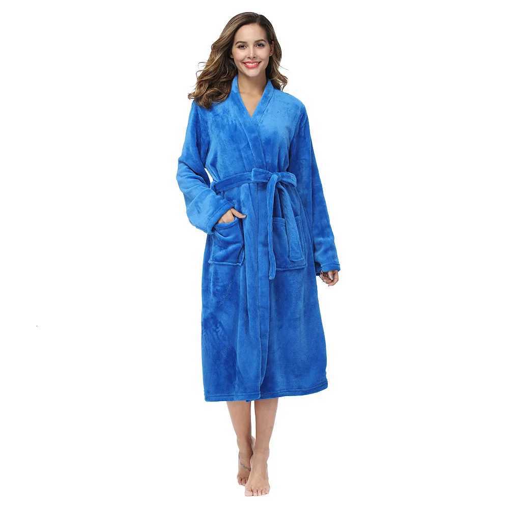 Women Sleepwear Nightgown Loungewear Hotel Autumn and Winter Pajamas Extended Flannel Couple Bathrobe Sleepwear Women C251216