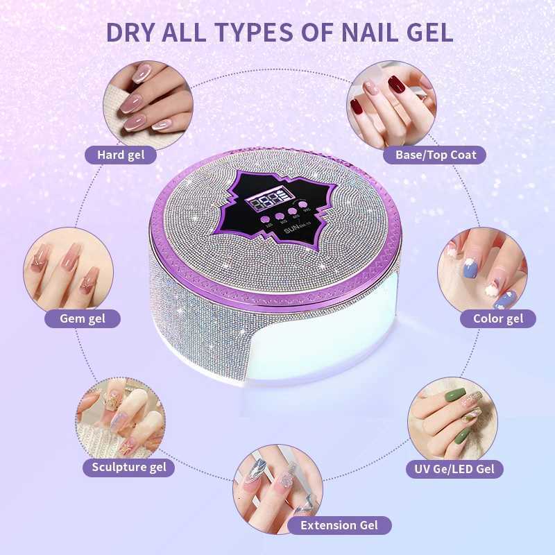 66LEDS Rechargeable UV LED Nail Lamp Professional Cordless Gel Polish Drying Lamp For Manicure With Built-in Battery Nail ArtT251216