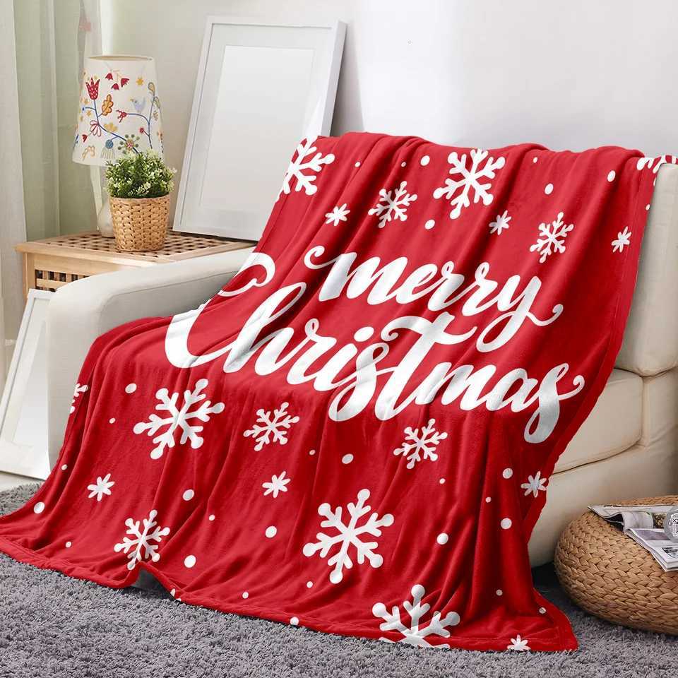1pc Snowflake Print Blanket Christmas Theme Pattern Flannel Blanket Soft Warm Throw Blanket Nap Blanket For Couch Sofa Office H251216 - view 3