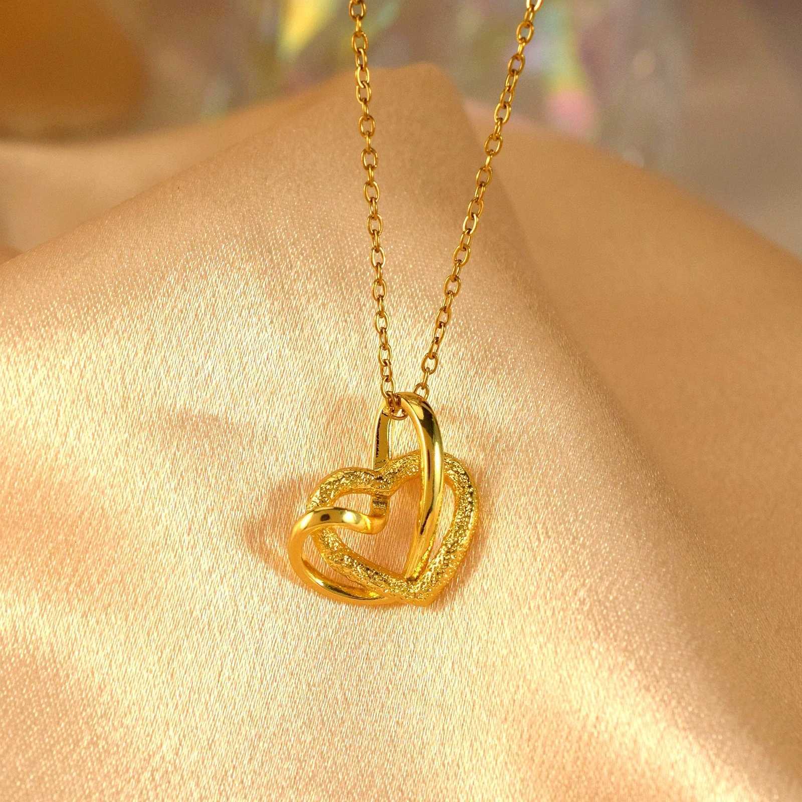 Valentines Day Cross Double ShAPed Necklace Copper Frosted Design Simple Necklace AccESSories M251216