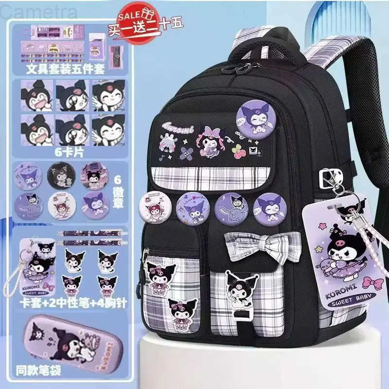 Sanrio Anime Kulomi Backpack Large Capacity Cute Cartnoon Figure Periphery Melody Students Back-To-School Season Stationery Bag Gifts H251216