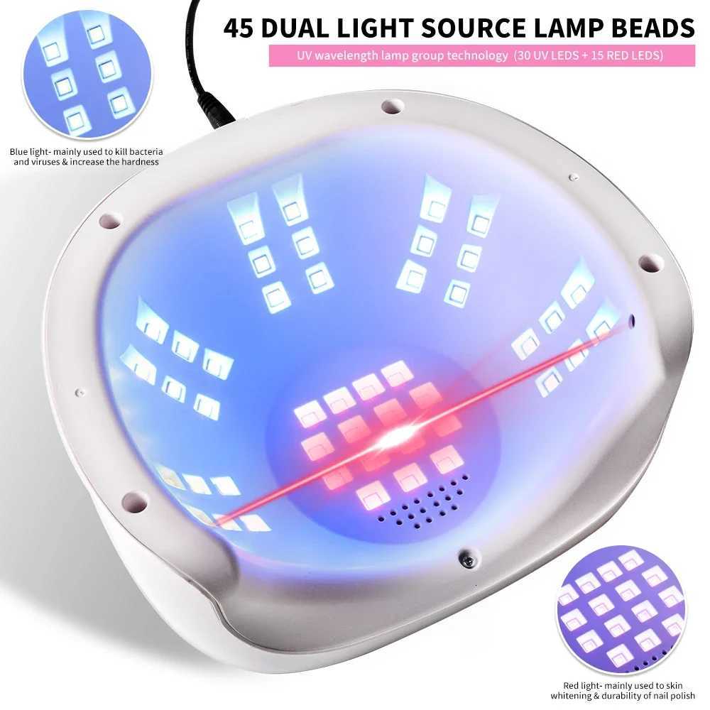 Limegirl Nail LED UV Lamp for Quick Drying Gel Nails Polish Resin 4 Timer Diamonds Design 45LED UV Manicure Light Dryer MachineT251216