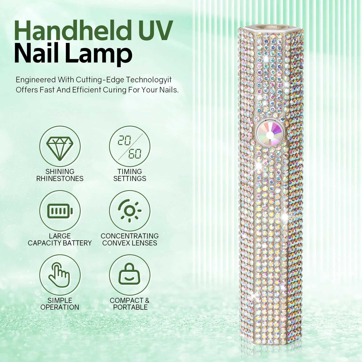 Handheld Nail Dryer Lamp UV/LED For Curing All Nail Gel Polish Nail Art Tool USB Rechargeabl Quick Dry Nail Lamp With DiamondT251216