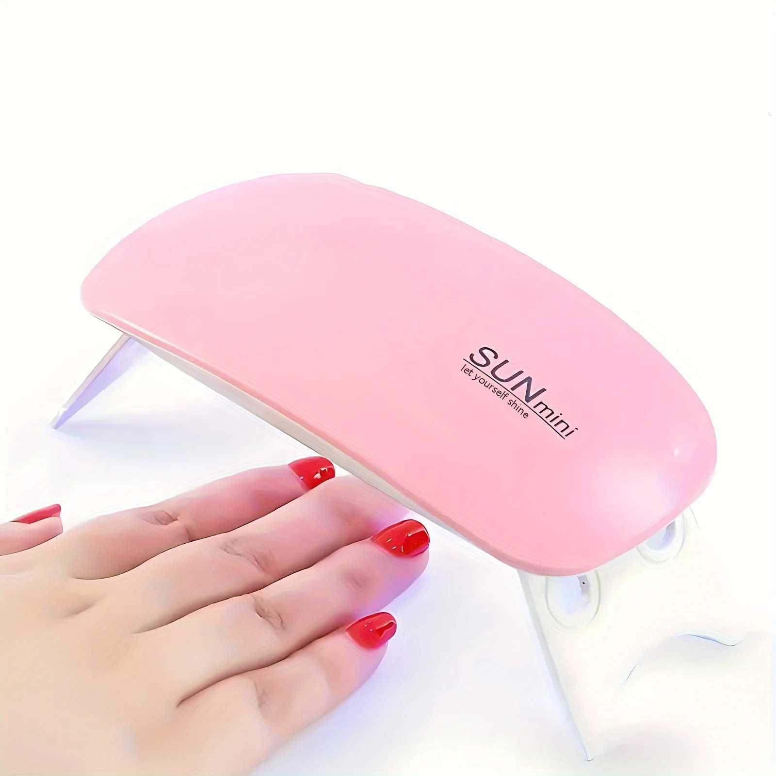 Mini Nail Polish Glue Drying Baking Lamp USB Interface Folding Mouse Lamp Small Nail LampT251216