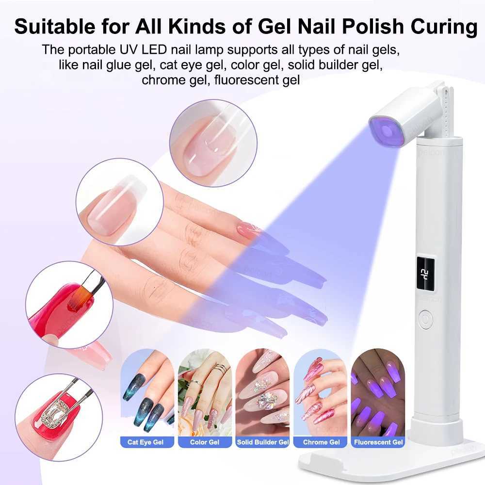 UV Lamp for Nail 2 in 1 Nail Lamp Portable Nail Dryer Stand Hold Handheld UV LED Nail Lamp for Home Salon Mini Nail Drying LightT251216