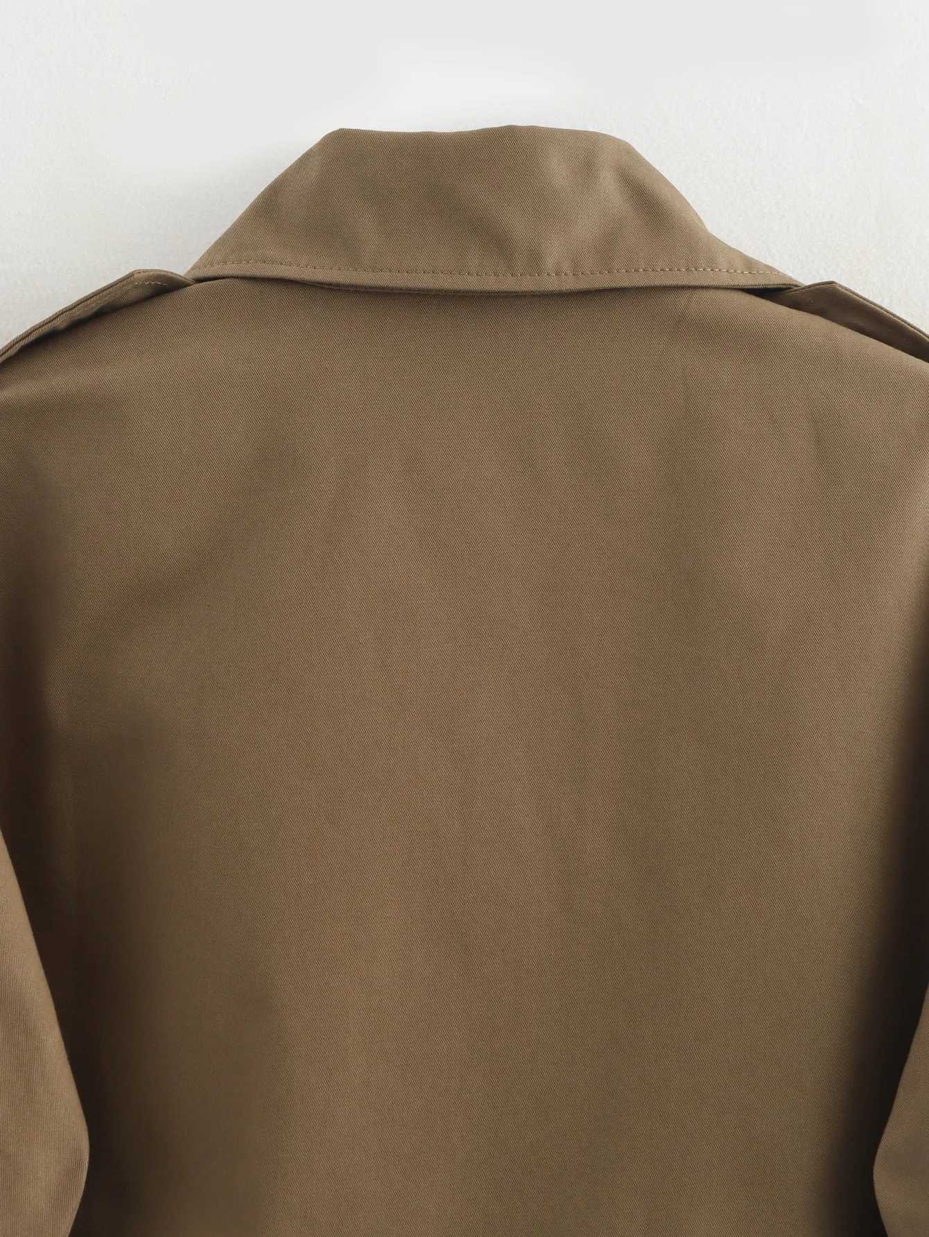 DiYiG Women 2024 Autumn New Fashion Short All-match Coat Chic Lapel Casual Double-breasted All-match Thin Coat Outerwear MujerT251216