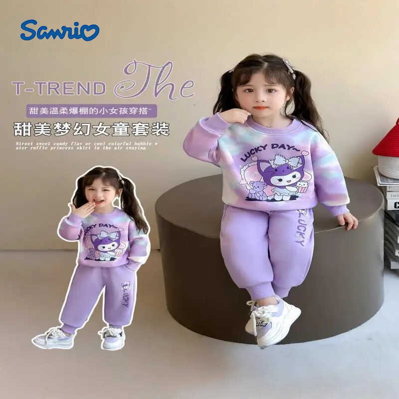 Sanrio Hello Kitty Two-Piece Set Kids Kawaii Y2K Anime Childrens Clothing Kuromi Casual Girls Autumn Baby Spring Girls Winter H251216