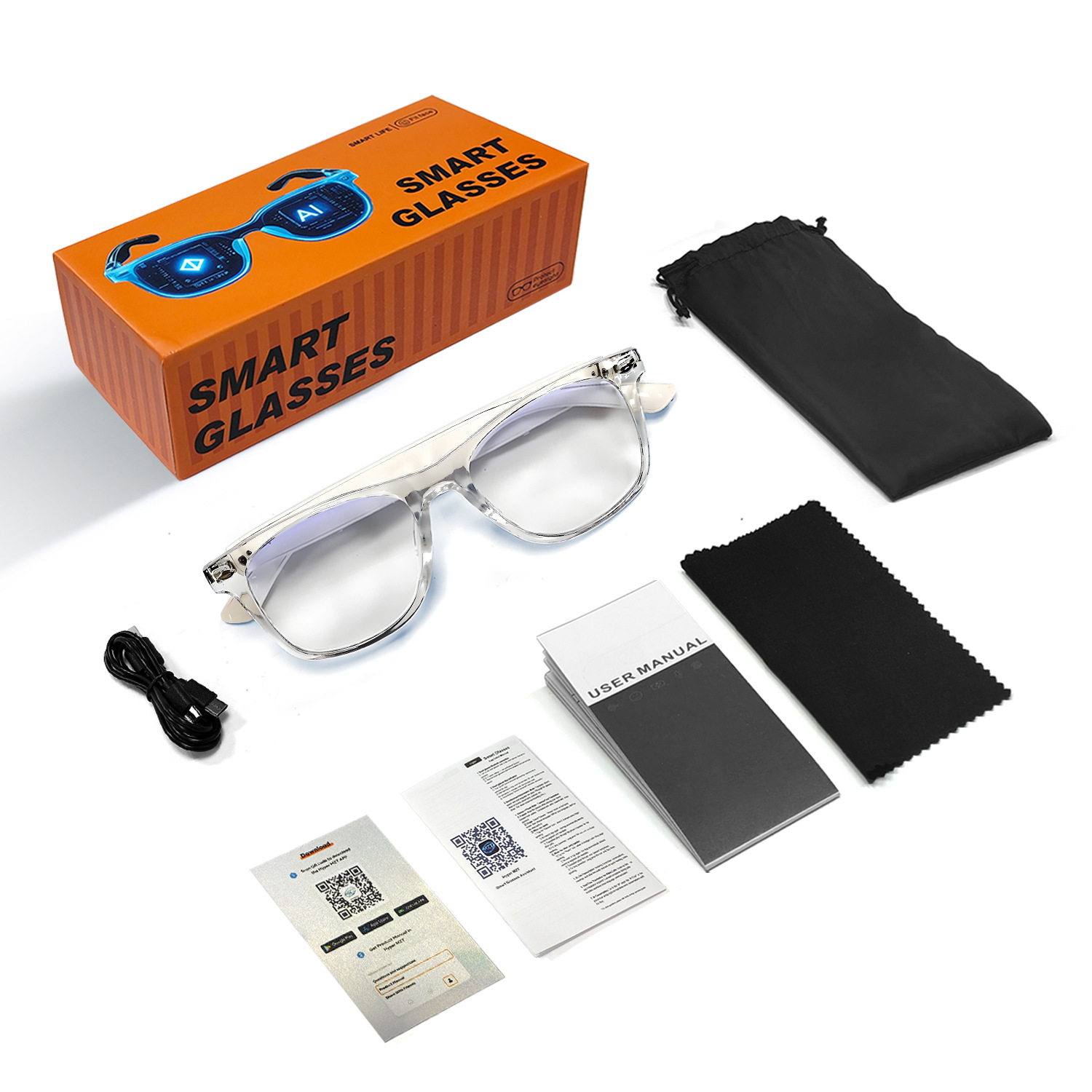 New AI Smart Translation Bluetooth Sunglasses Real-time Translation in Over 100 Languages Music Streaming & Call-enabled Smart Glasses