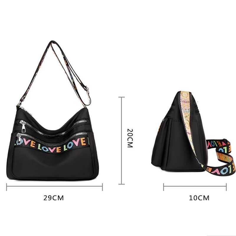 Womens Crossbody Bag Waterproof Nylon Oxford Shoulder Messenger Bags Casual Large Capacity Handbag Ladies Travel Shopping Tote M251216