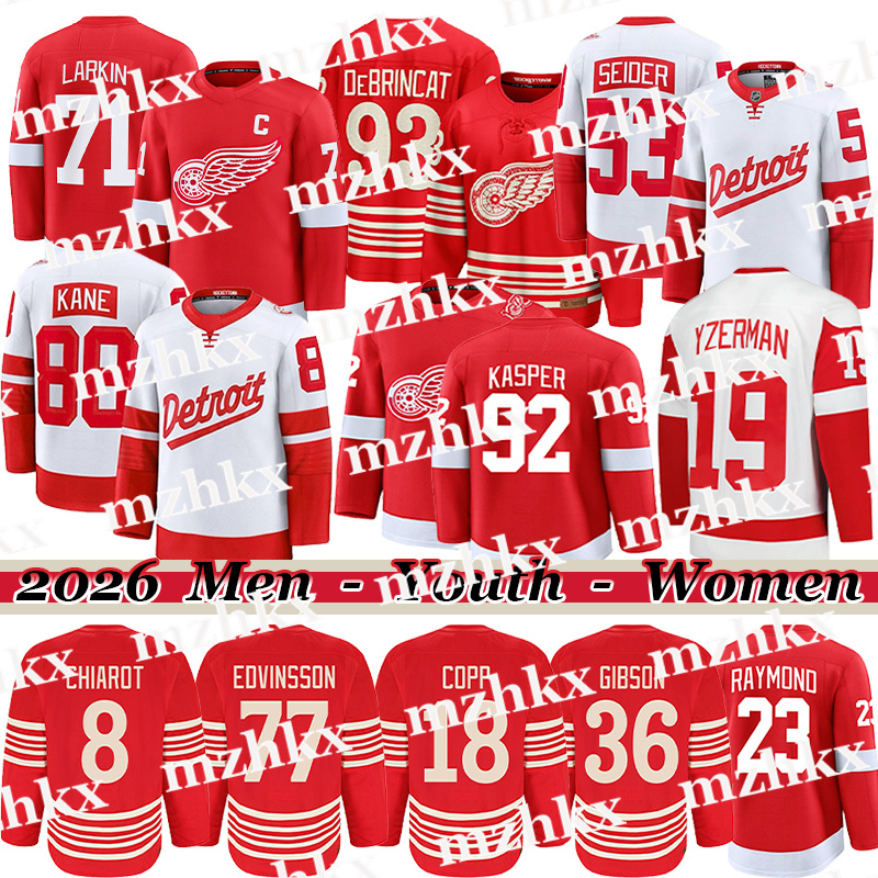 #71 Dylans Larkins detroites hockey jersey red wingsS jersey #88 Patrick Kane Moritz Seider Marco Kasper DeBrincat Finnie Axel Sandin-Pellikka Lucas Raymond jersey