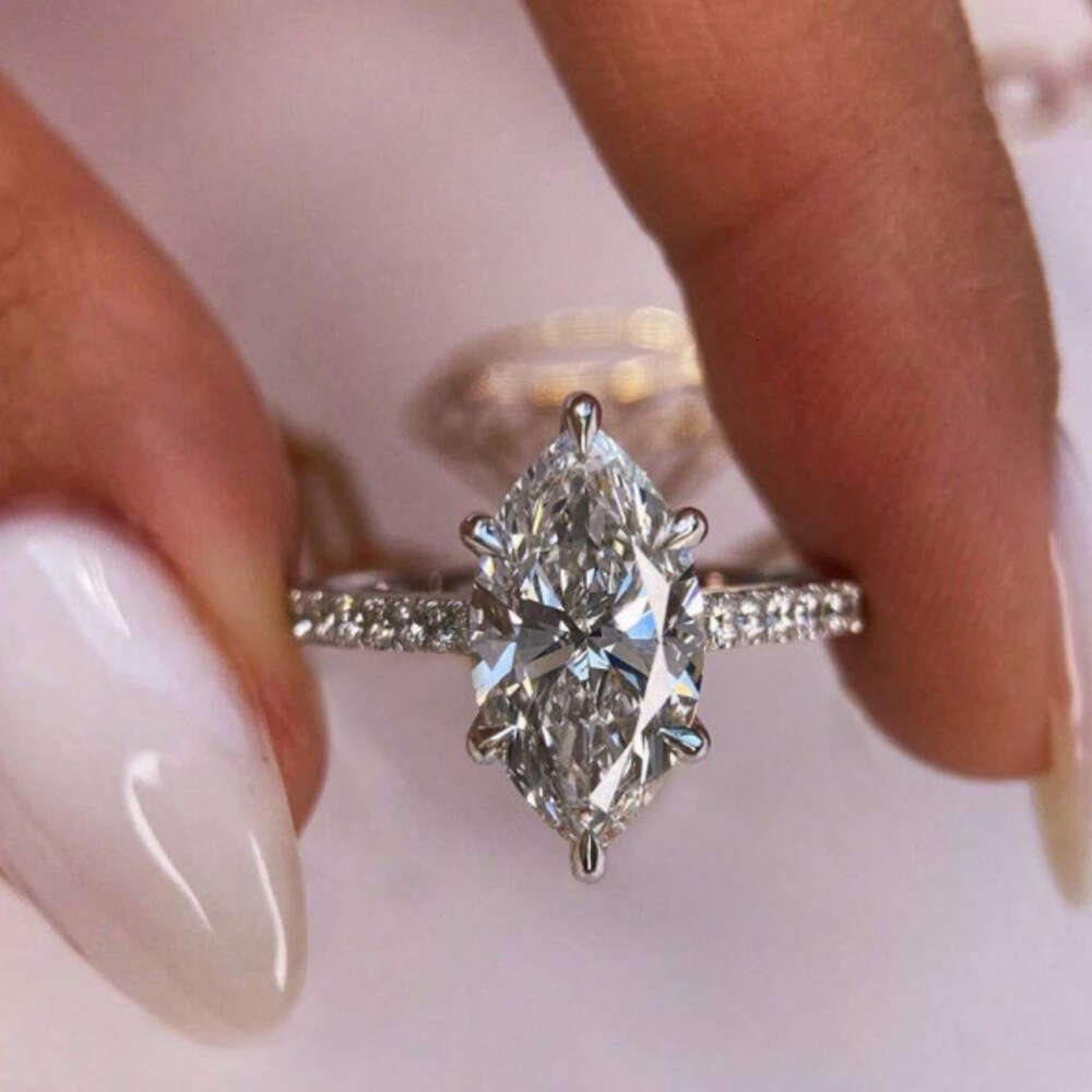 Wholesale 10K 14K 18K Vvs Moissanite Engagement Rings Women 925 Silver Diamond Emerald Radiant Oval Cut Gold Ring Jewelry