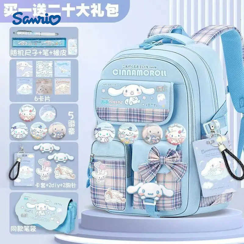 Sanrio Kuromi Schoolbag Girls new 2024 high-volume spine-protecting light school backpack for grades 3-9 H251216