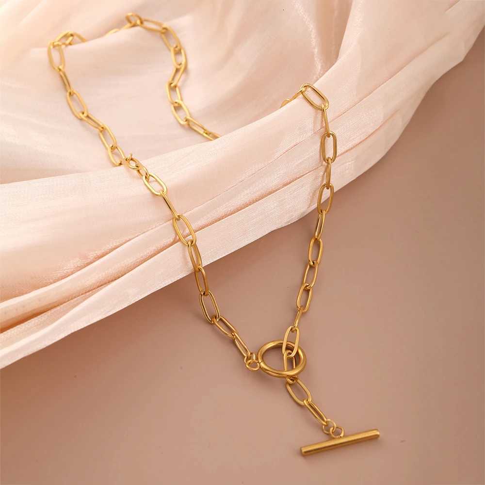 New Exquisite Commuter Neck Stainless Steel Necklace OT Cross Chain Necklace Luxury Neck Jewelry Personalized Gifts For Women M251216