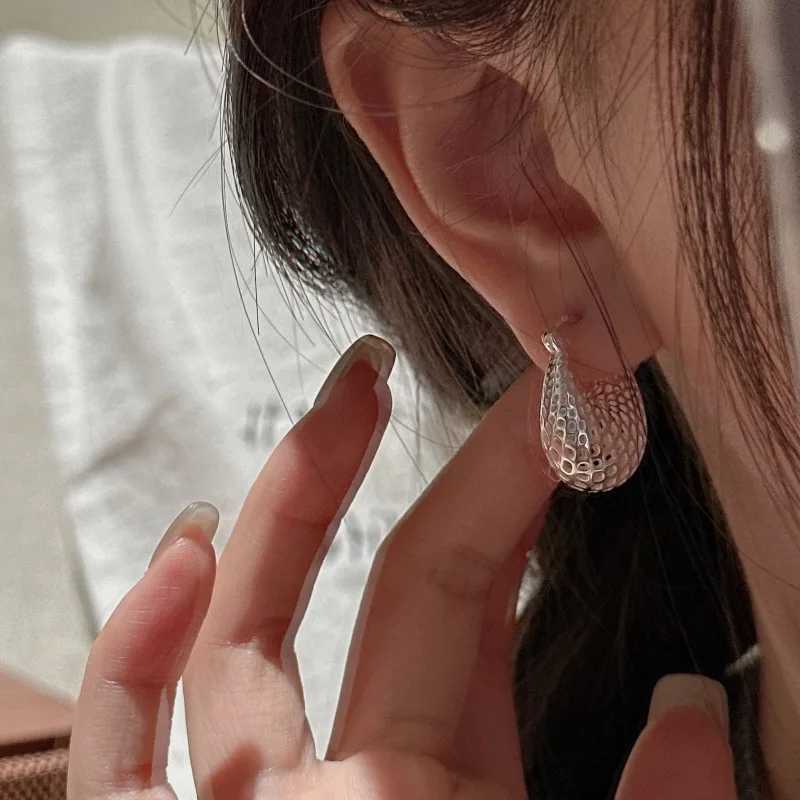 925 Sterling Silver Vintage Earrings For Women Trendy Simple Big Web Earring Jewelry Prevent Allergy Party Accessories G251216