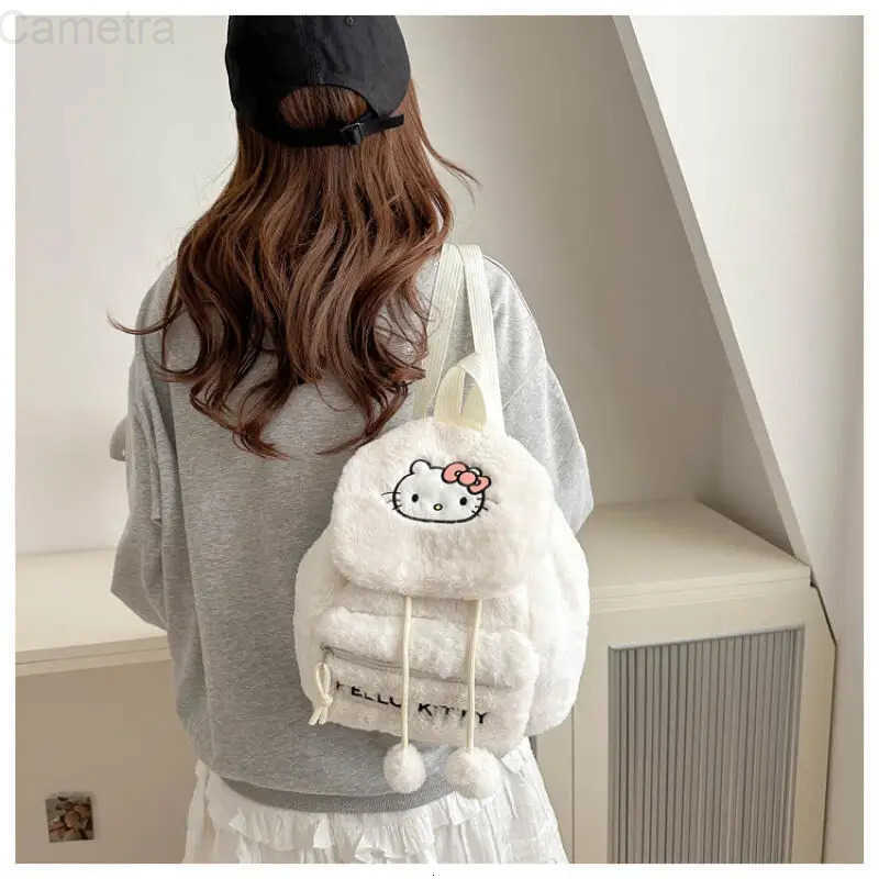 Sanrio Lovely Embroidery Stuffed Backpack Cartoon Hello Kitty Kuromi Cinnamoroll High-capacity Backpack for Students Schoolbag H251216