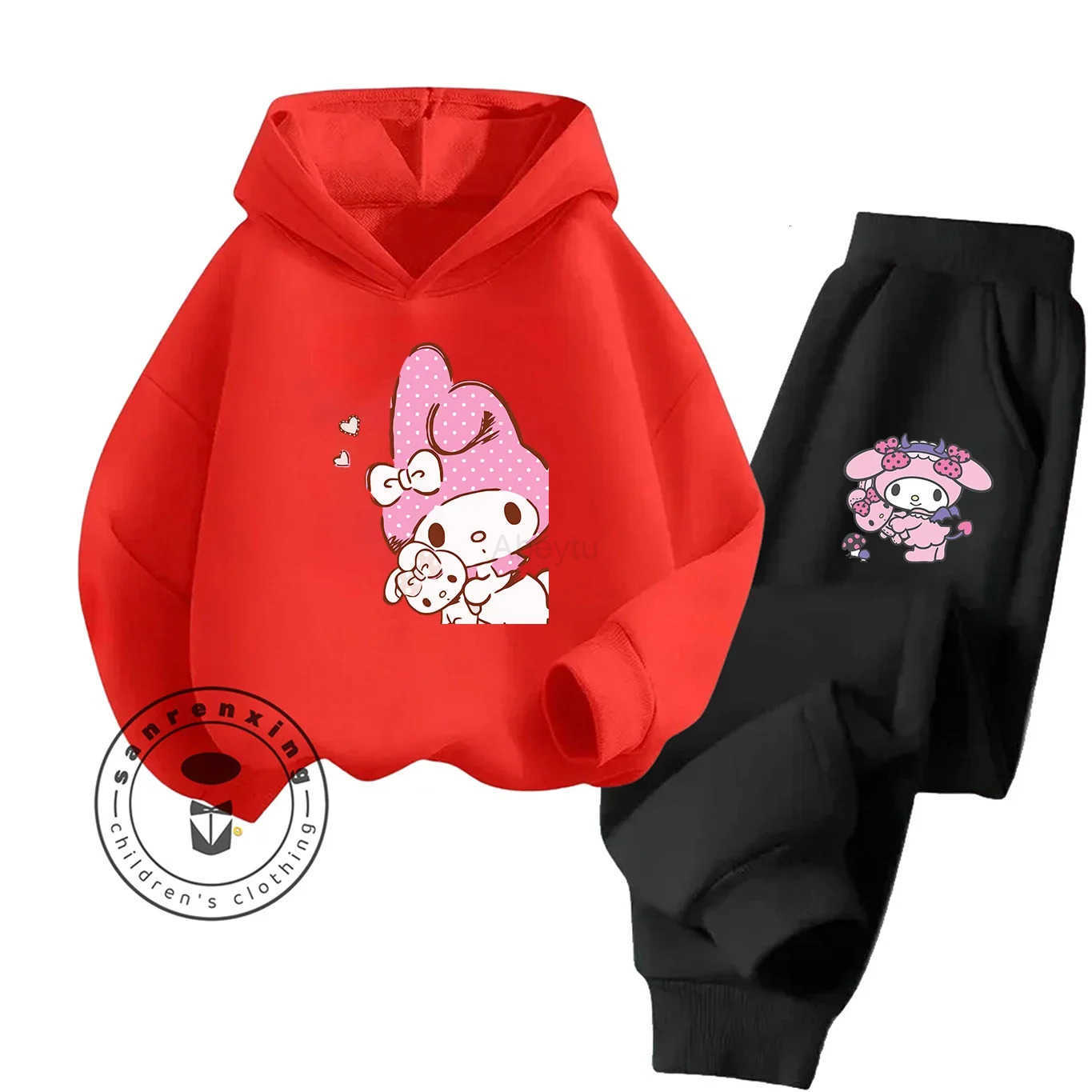 Sanrio 2D Hot Sale My Melody Cartoon Printed Hoodie Set 2025 Fashion For Kids Teens Boys Girls Casual With Matching Dress Autumn H251216