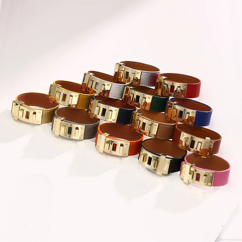 Kirykle Punk Luxury Jewelry for Women High Quality PU Leather Golden Bracelet Fashion Multilayer Wrap Bracelet Female Party Gift251212