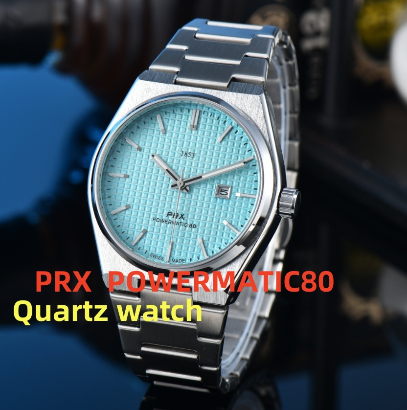 2026 Quartz Brand 1853Tissity80 WristWatches Men Top-grade Movement Watches Automatic Date Watch classic Luxury PRX POWERMATIC80 wrist-watch Steel Strap