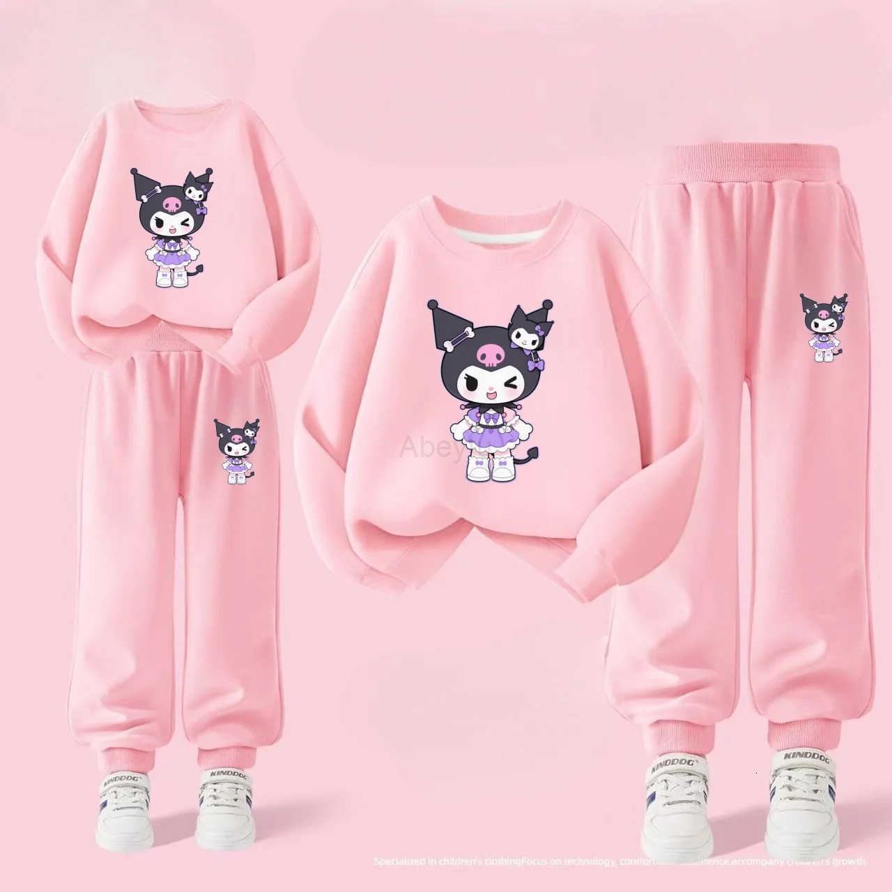 Sanrio Autumn Baby Girl Clothes Set Cartoon Printed Pullover Sweatshirts Top And Pants Bottom 2 Pieces Suit Kid Children Boy Tracksuits H2512161121