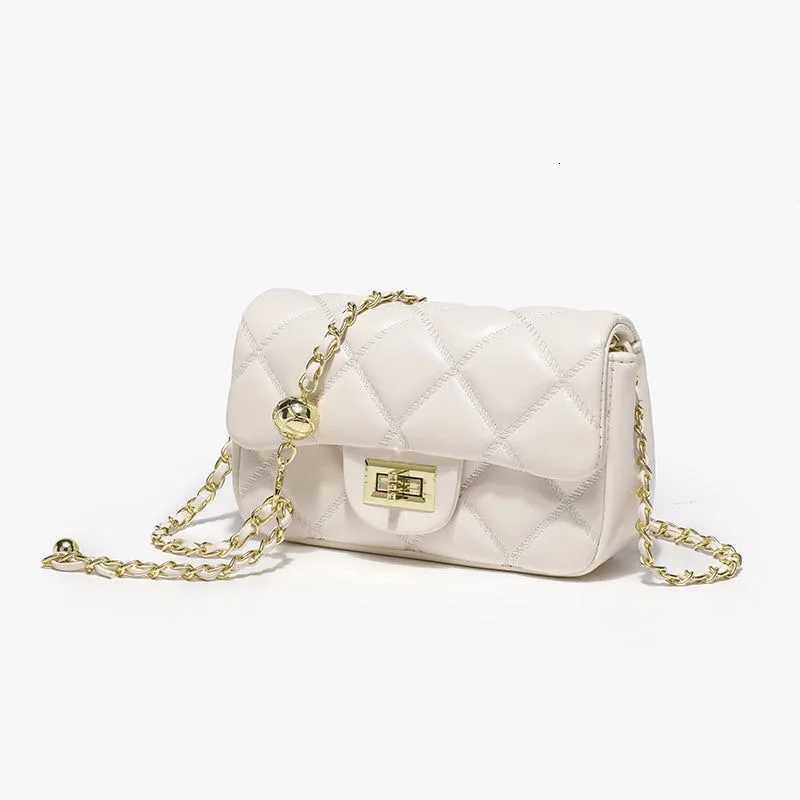 Pink small golden ball diamond chain womens bag womens small square bag single-shoulder crossbody bag M251216