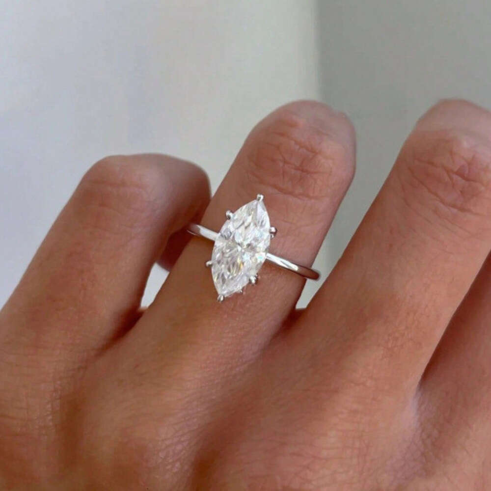 Wholesale 10K 14K 18K Vvs Moissanite Engagement Rings Women 925 Silver Diamond Emerald Radiant Oval Cut Gold Ring Jewelry