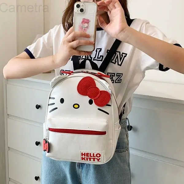 Sanrio Anime Kawaii Hello Kitty Cinnamoroll My Melody Kuromi Backpack Crossbody Messenger Bag PU Leather Kawaii Student Backpack H251216