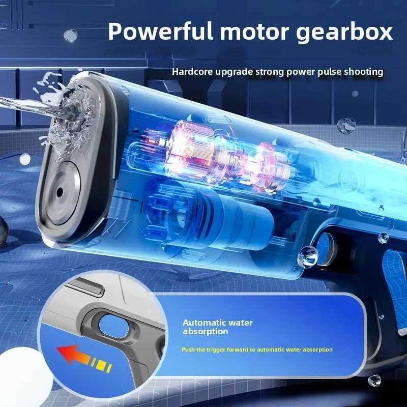 Childrens Fully Automatic Water Storage Gun Large Capacity Electric Water Absorbing Toy Gun Summer Outdoor Water Toy Gift H251216