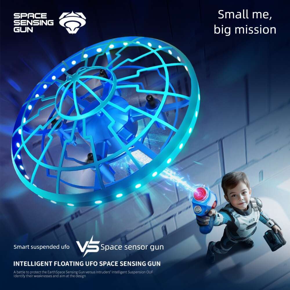 Famous Brand Cross Border XS Colorful Sensing Quadcopter Children S Toy UFO Mini Drone Levitation Rotating Flying Saucer