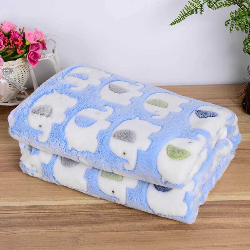 Soft and Comfortable Fleece Blanket for Children Blue Cartoon Plaids Elephant Blanket Newborn Quilt Baby and Kids Throw Cou H251216 - view 3