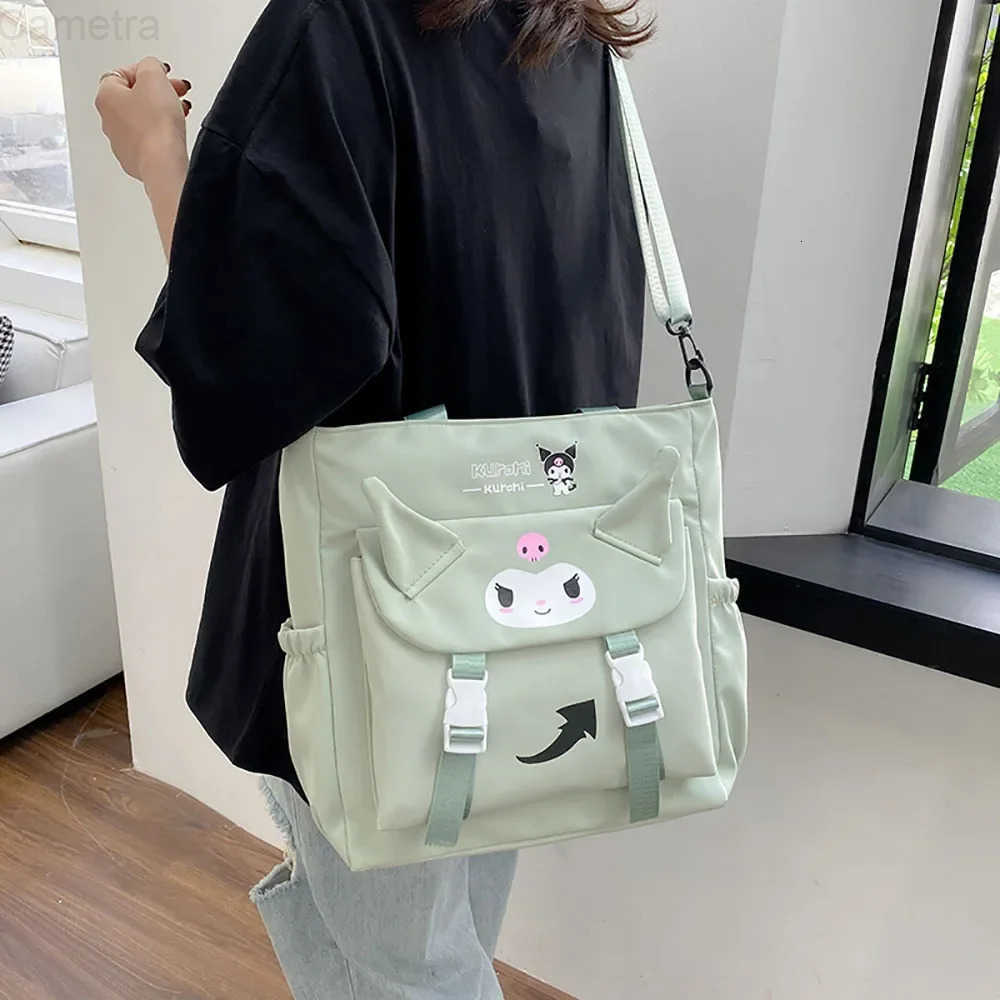 Sanrio Kawaii Kuromi Anime Messenger Bags Cartoon Shoulder Bags Handbags Large Capacity Tote Fashion Satchel Casual All-Match Backpacks H251216