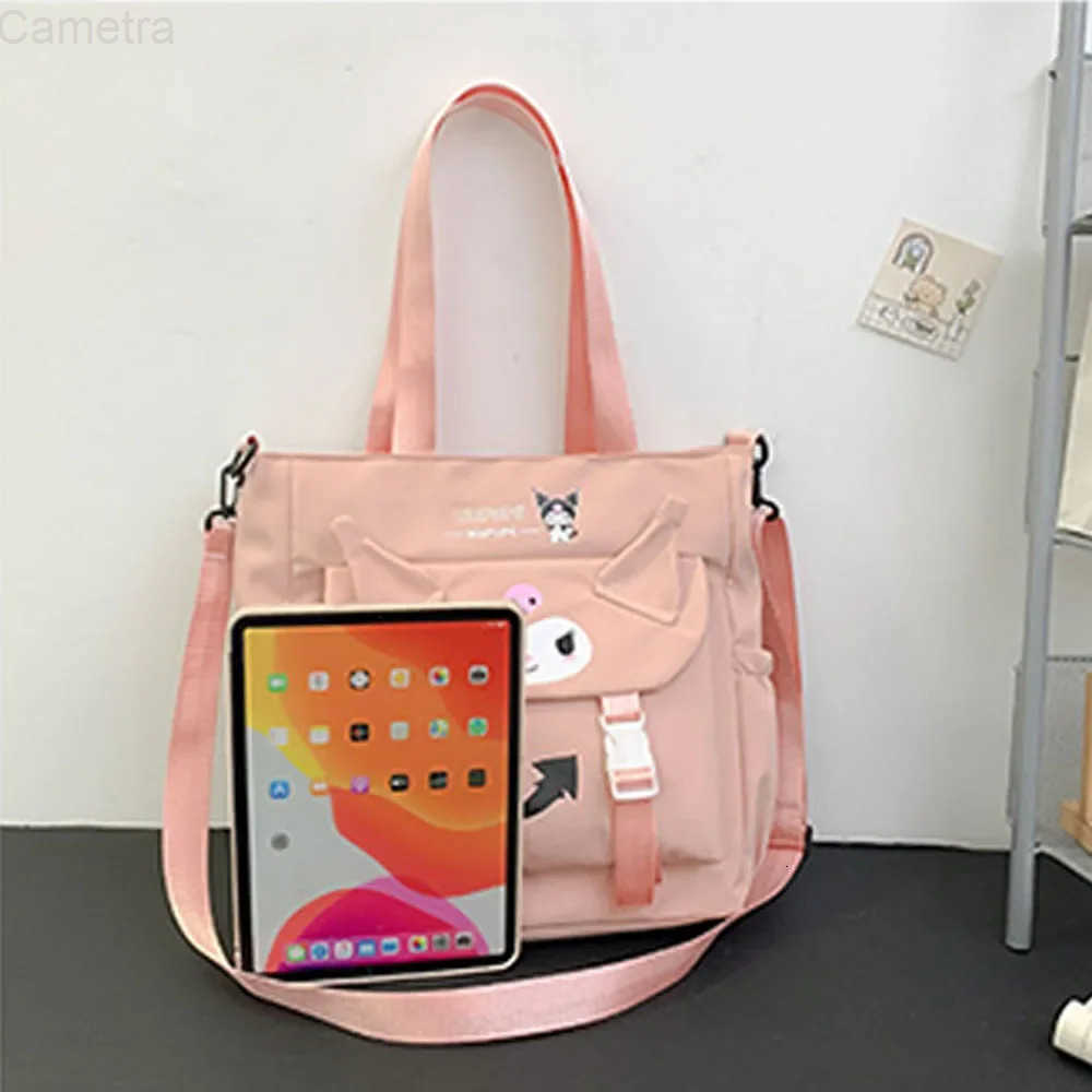 Sanrio Kawaii Kuromi Anime Messenger Bags Cartoon Shoulder Bags Handbags Large Capacity Tote Fashion Satchel Casual All-Match Backpacks H251216