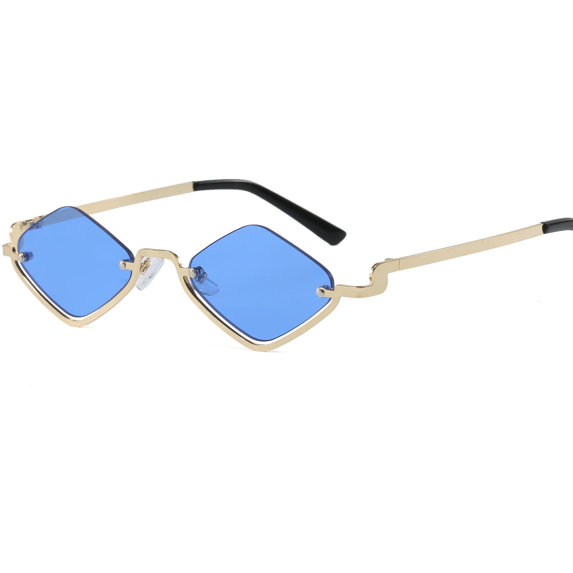 Sunglasses Designer Luxury sun glases for women Elegant Rhombus shaped Semi rimmed eyeglasses men Driving eyewear vacation Protection sunglass