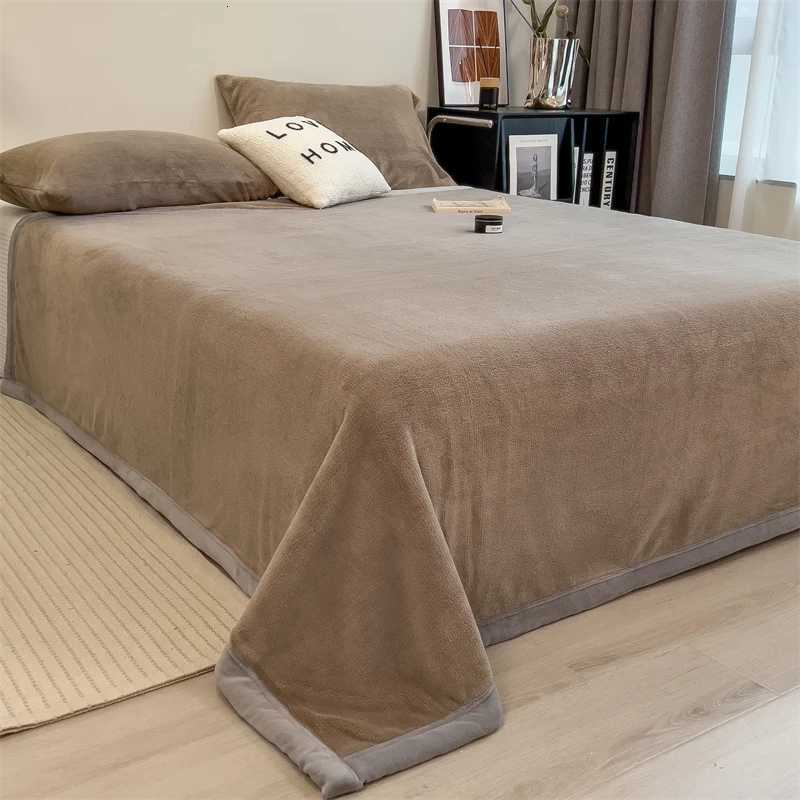 Double Layer Solid Color Milk Velvet Blanket Autumn Winter Thicken Warm Plush Blanket for Bed Sofa Single Double Thick Bed Sheet H251216 - view 5