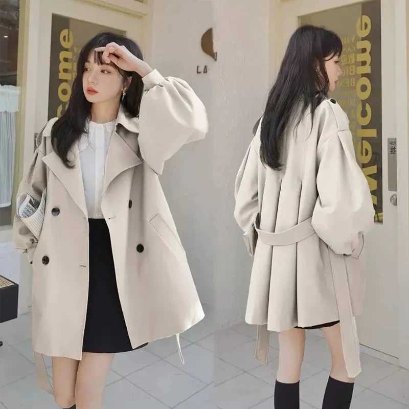 Windbreaker Coat Female 2024 Spring And Autumn New Popular Korean High-Grade Coffee Color Windbreaker Female Belt Trench CoatT251216