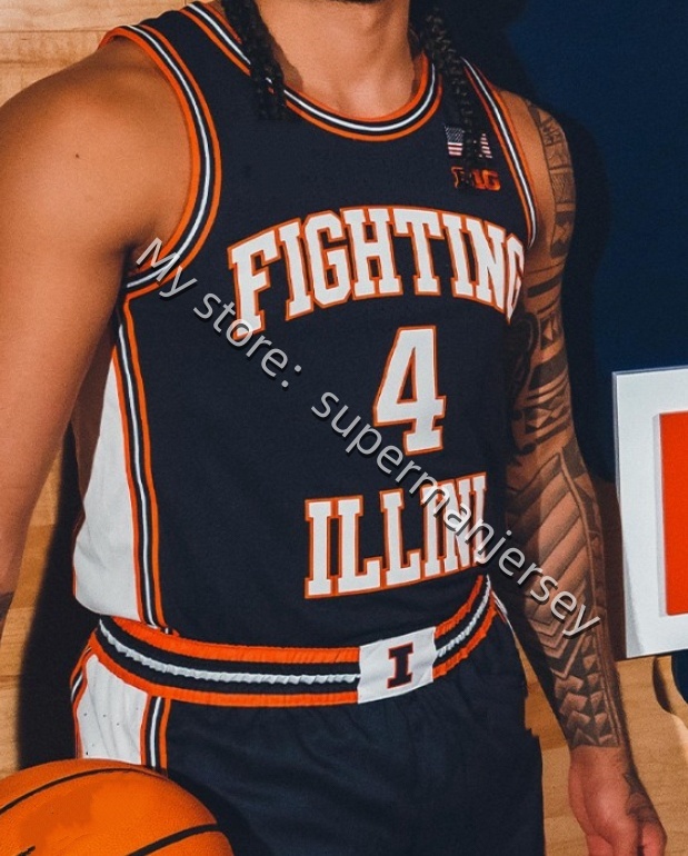 2026 Illinois Fighting Illini College basketball jersey Mirkovic 0 Brandon Lee 1 Petrovic Ivisic Jakstys Wagler Ivisic Fagbemi Boswell Andrej Stojakov