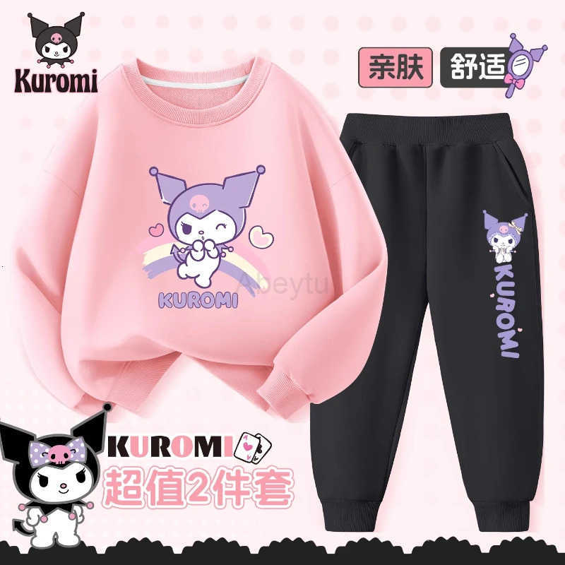Sanrio Baby Girl Clothes Set Autumn Kid Kunomi Printed Sweatshirts Pullover Top and Pants 2pcs Suit Children Fashion Tracksuits Outfits H251216