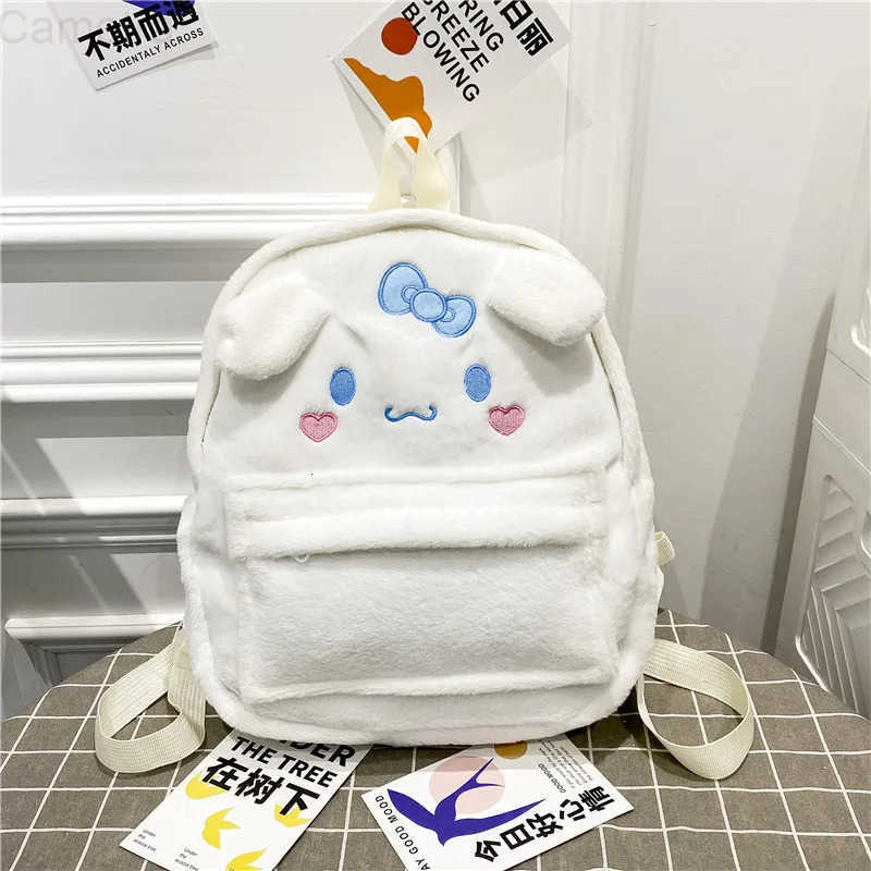 Sanrio New Cartoon Plush Backpack Kawaii Kuromi Melody Cinnamoroll Large Capacity Backpack Childrens Festival Gift H251216