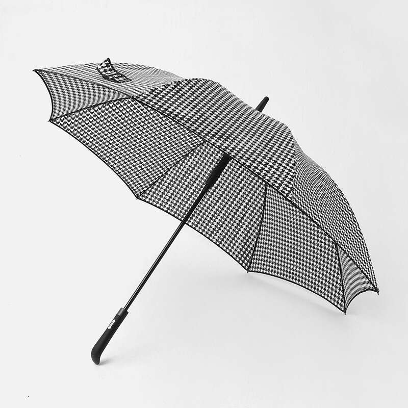 designer Houndstooth Long Handle Korean Fresh Lightweight 50% 70% off Windproof Rainy Day Umbrella Goddess