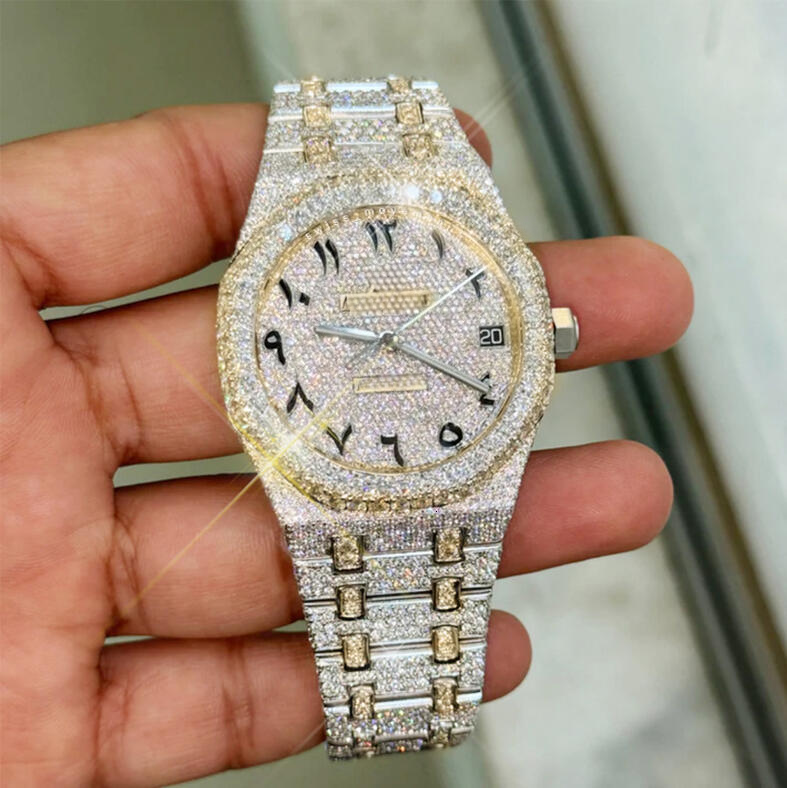 moissanite watch mossanite watch Top VVS Quality Automatic Mechanical Women Designer Men Moissanite Pass test Watches Iced Out Vvs Dia Watch Free delivery