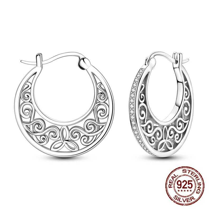 925 Sterling Silver Shining Retro Patterns Earrings for Women Girl Ear Studs Fine Jewelry Fashion Luxury Anniversary G251216