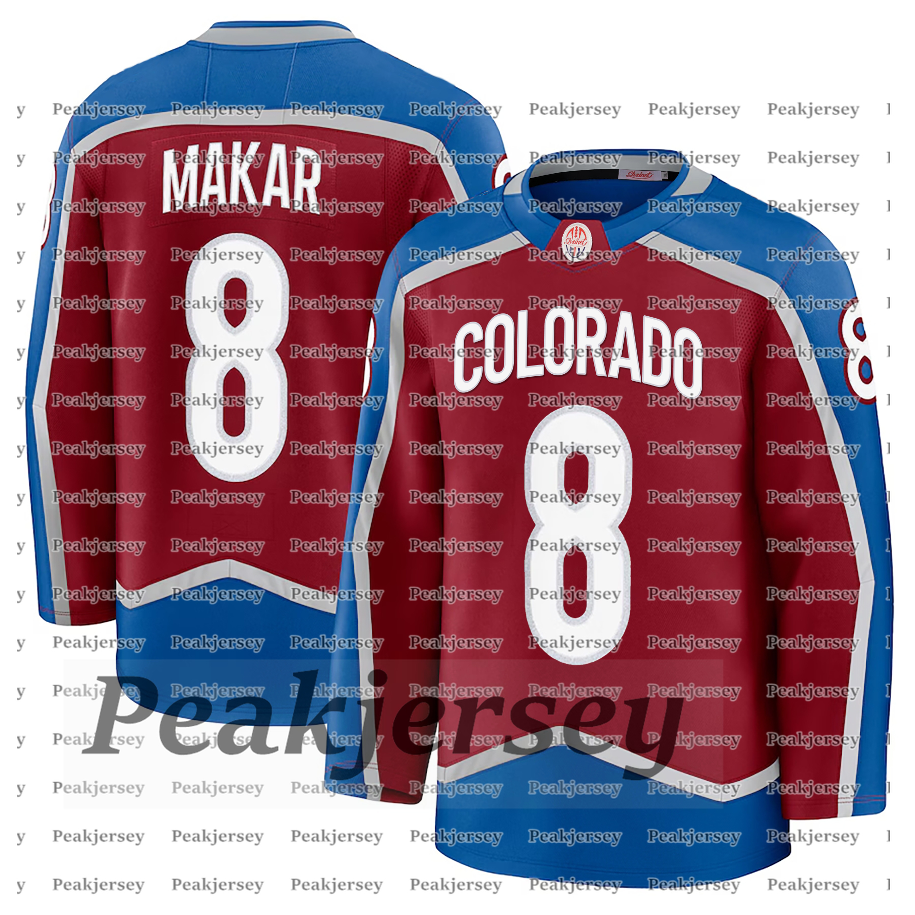 8 Cale Makar Embroidered Polyester Ice Hockey Jerseys Landeskog MacKINNON Rantanen Nichushkin Girard Custom Jersey any name any number Mens Womens Youth