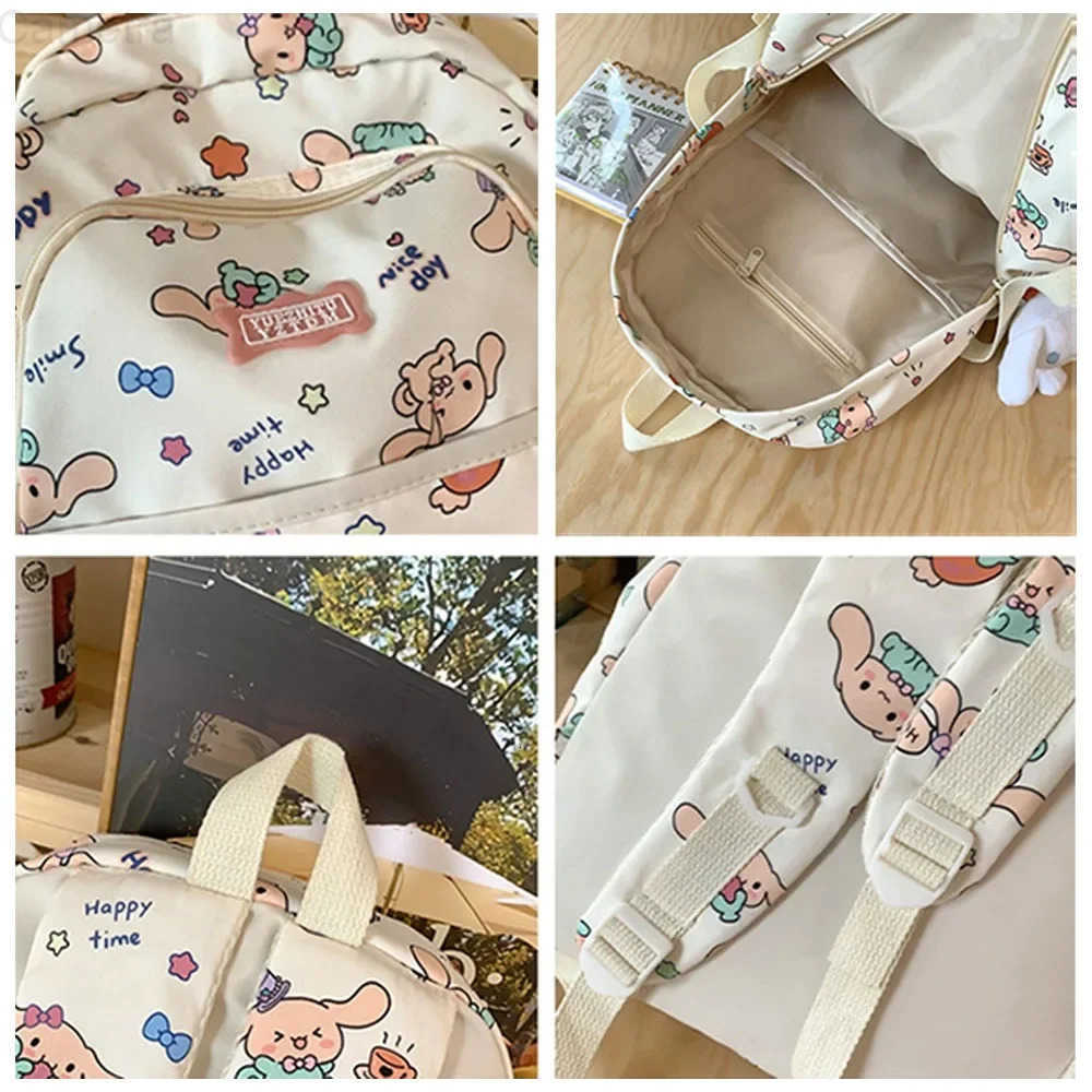 Sanrio Cinnamoroll Anime Schoolbags Kawaii School Bags College Student Travel Bag Casual Fashion Satchel Large Capacity Backpack H251216