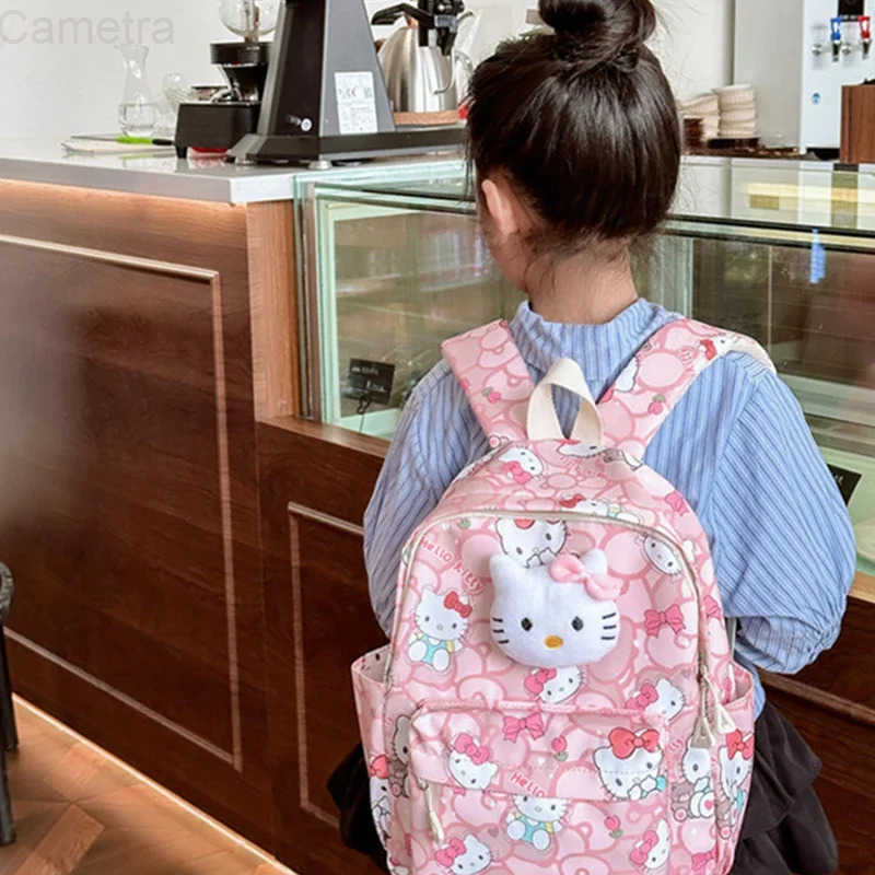 Sanrio New Fashionable kawaii Childrens School Bag My Melody Kuromi Cinnamoroll Hello Kitty Cute Large Capacity Childrens Backpack H251216